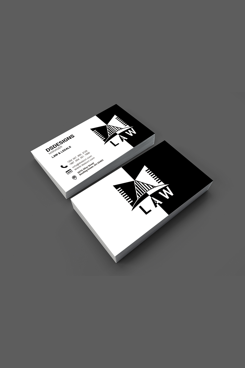 Legalist and Laws business card design in just 5$ pinterest preview image.