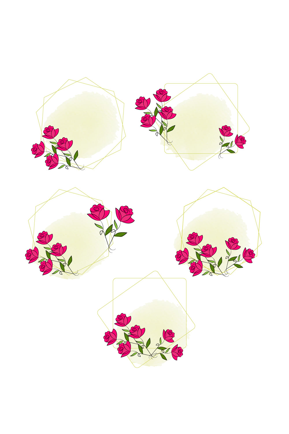 Floral logo pinterest preview image.