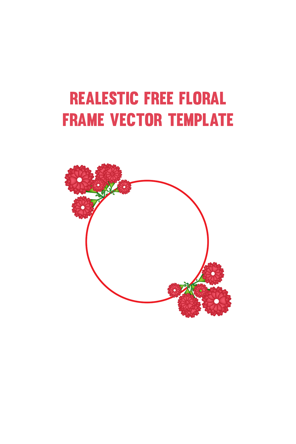 Realestic Free Floral Frame Vector Template pinterest preview image.