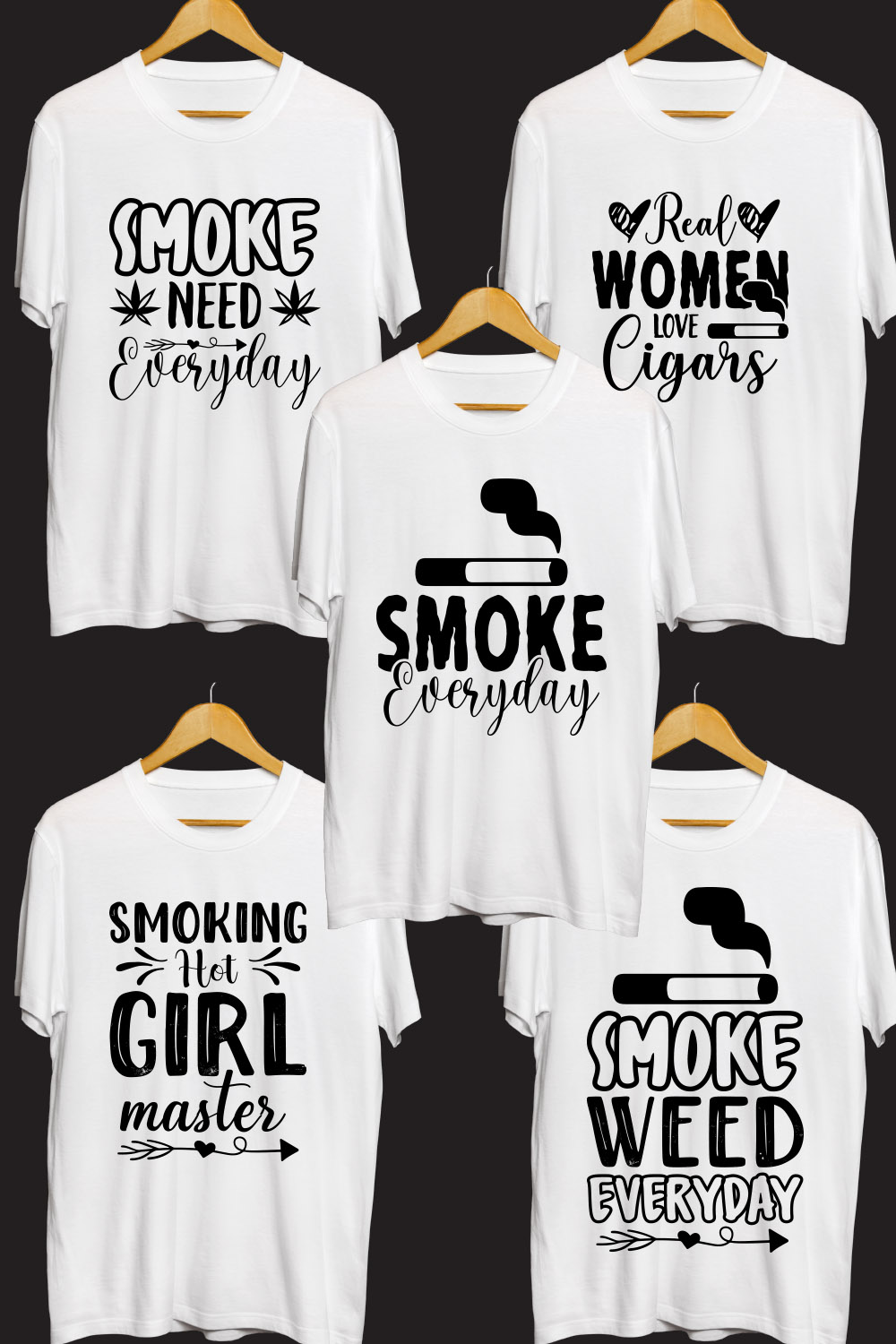 American Smokout SVG T Shirt Designs Bundle pinterest preview image.