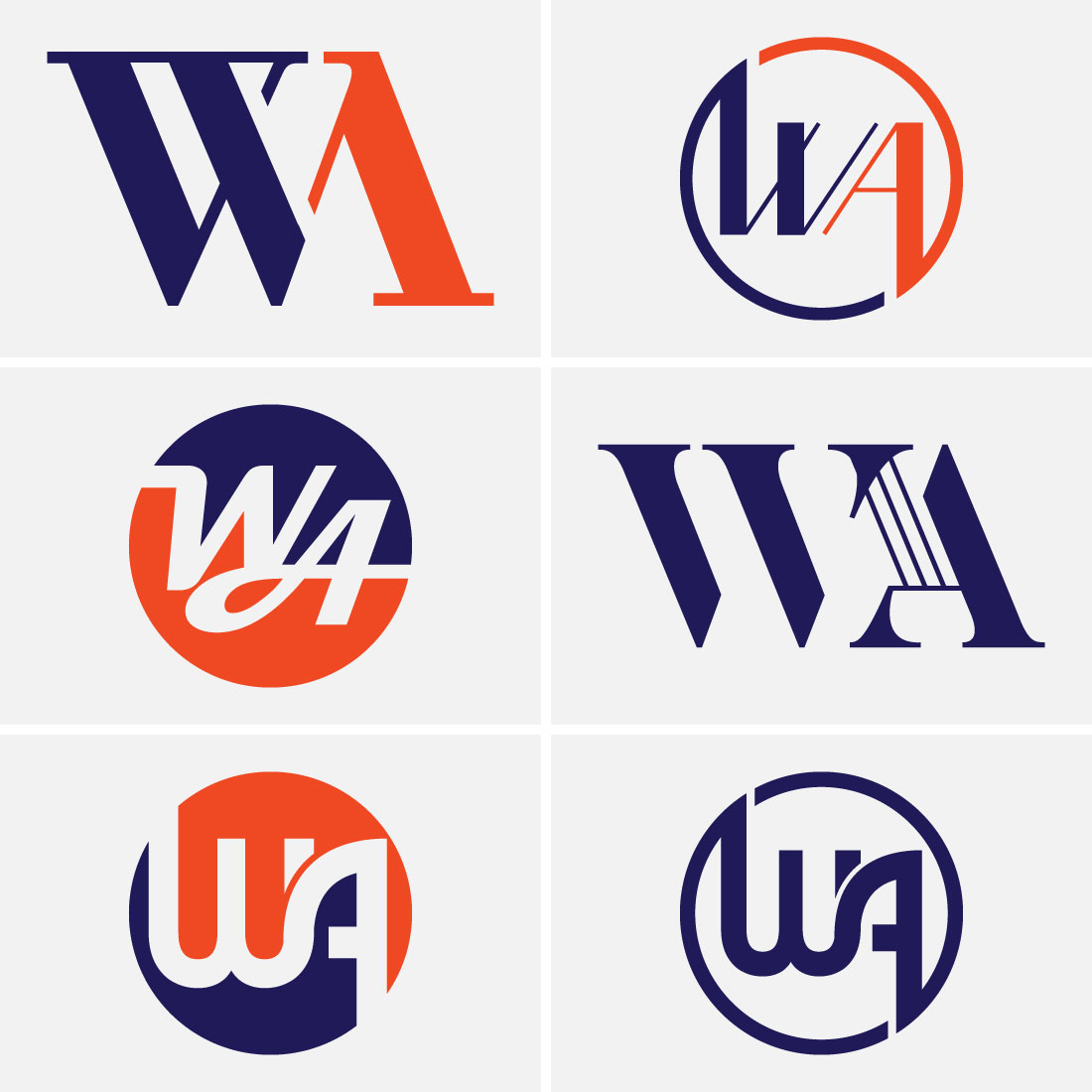 Initial Letter W A Logo Design Vector Template Graphic Alphabet Symbol For Corporate Business Identity preview image.