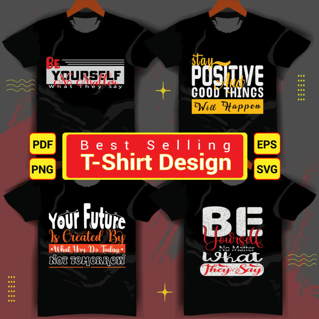 T-Shirt Design Bundle Motivational Typography - MasterBundles
