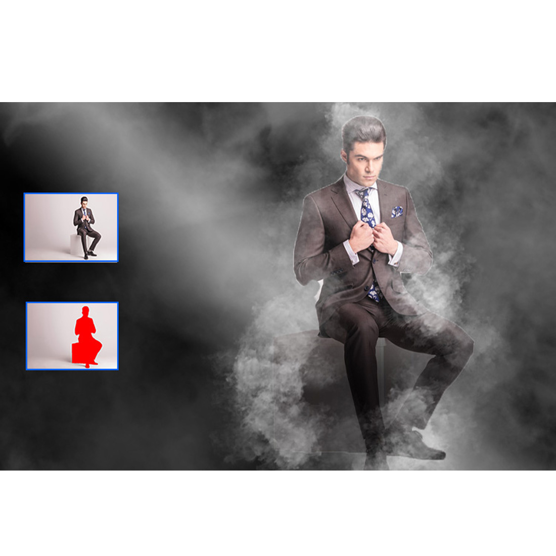 White Smoke Photoshop Action preview image.