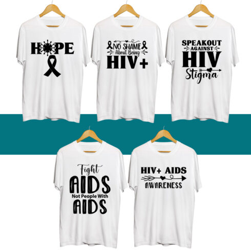 Aids Day SVG T Shirt Designs Bundle cover image.