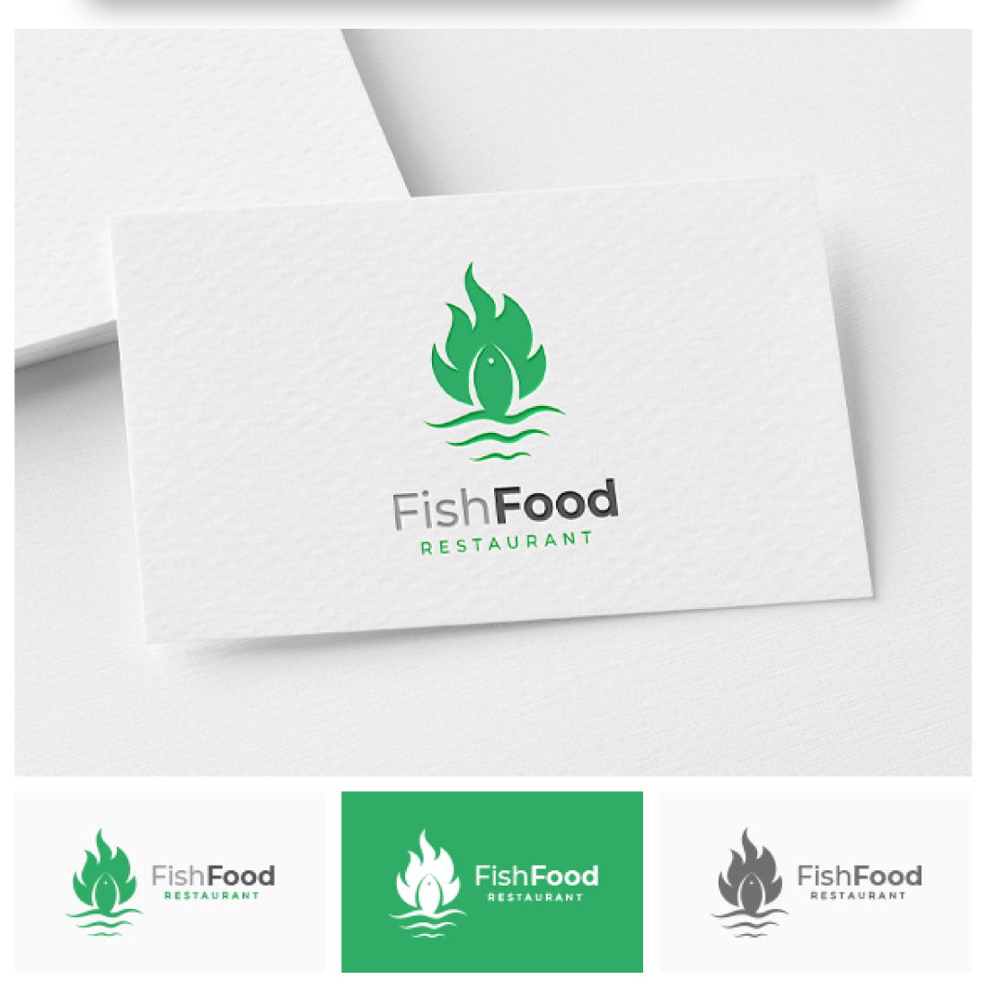 Logo for a restaurant called fish food.