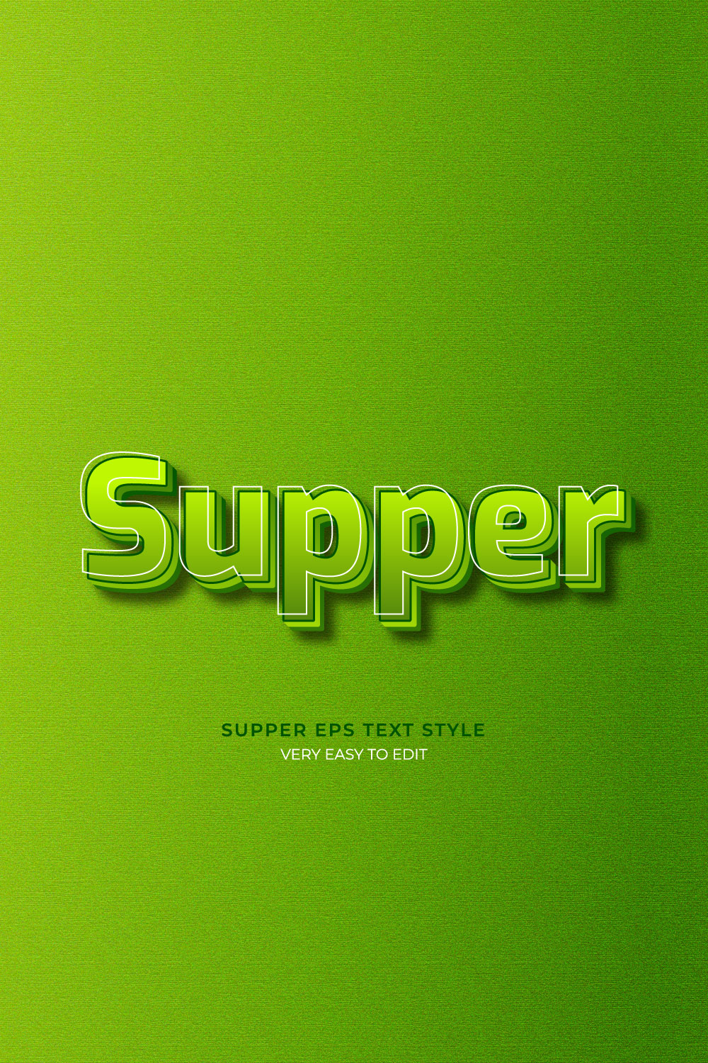 Super 3d Editable Text Effect style pinterest preview image.