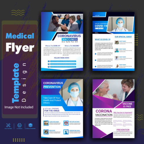 Medical healthcare flyer Vector design template cover image.
