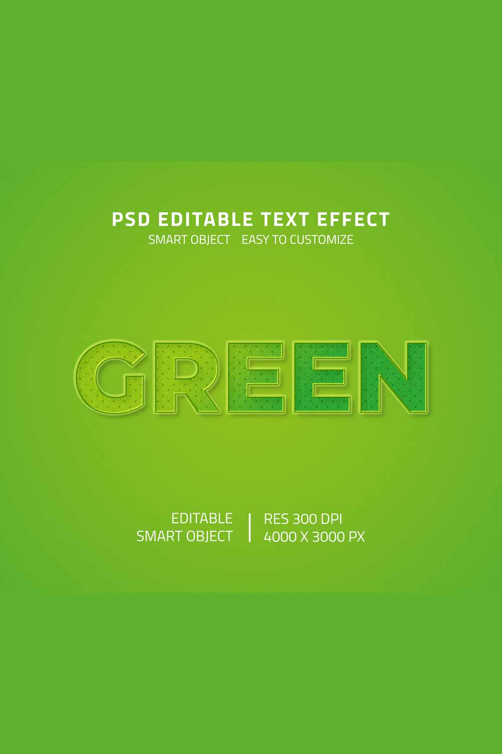 Green Psd Text Effect pinterest preview image.