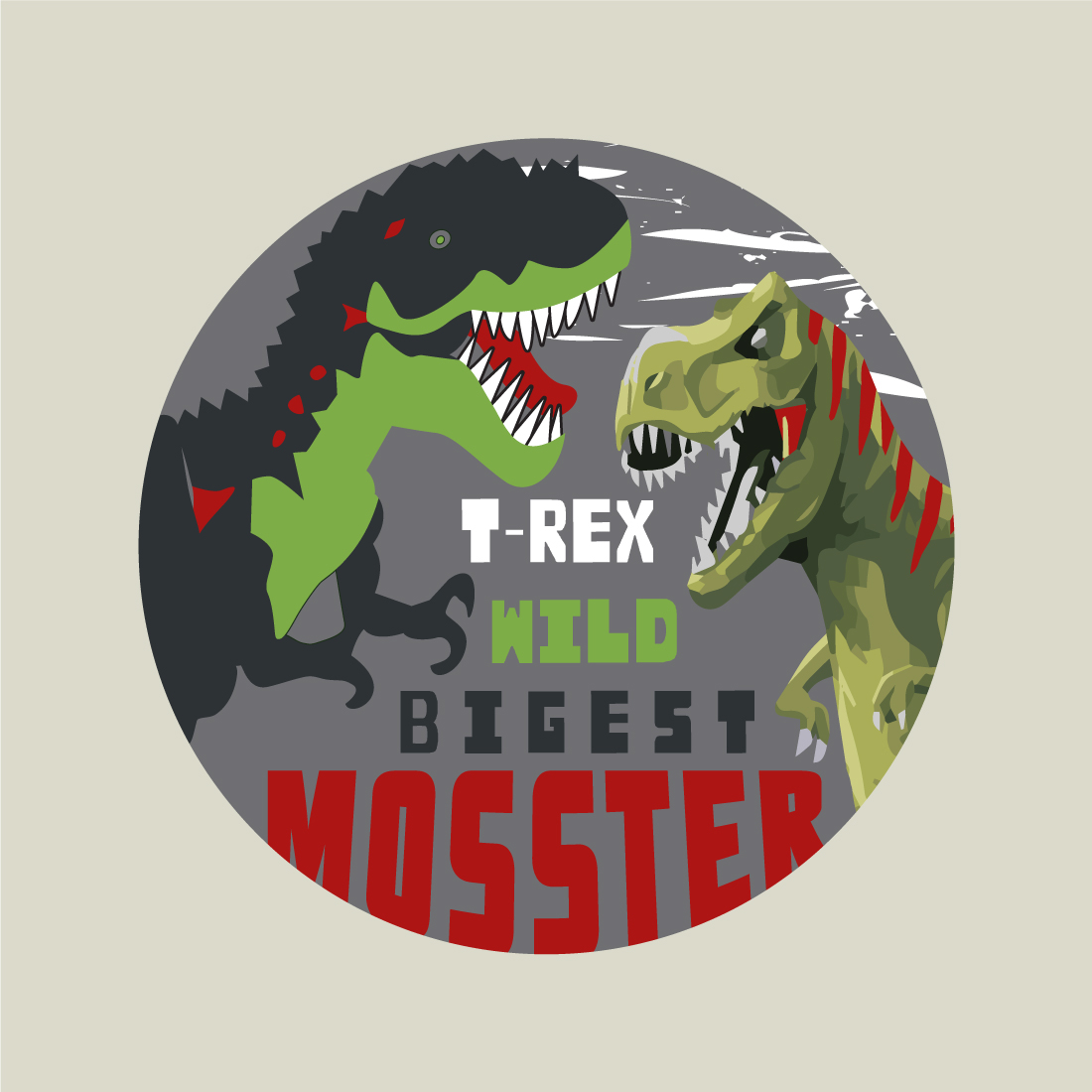 T-rezx Wild Biggest Monster t Shirt Design preview image.