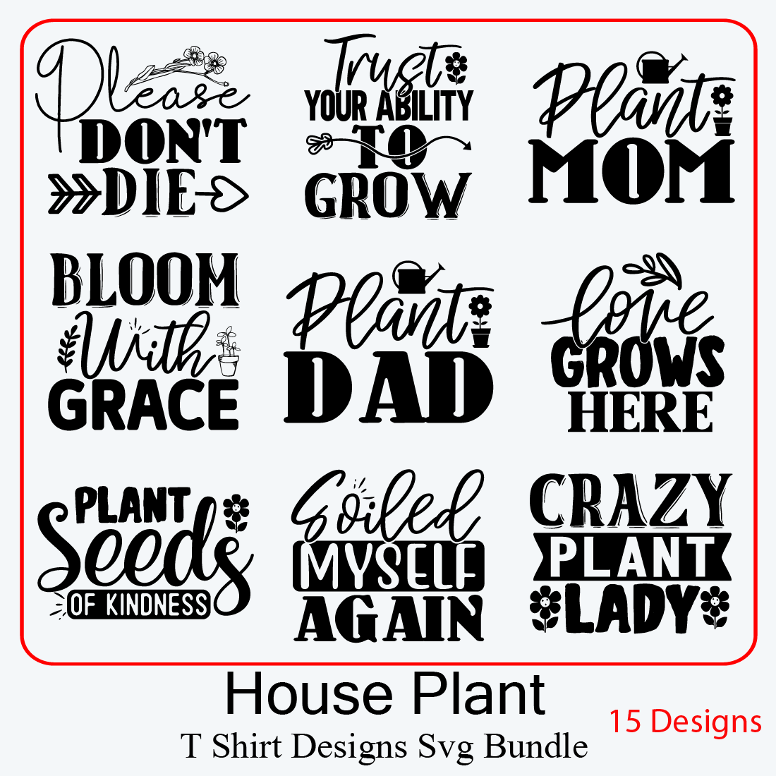 House Plant T Shirt SVG Designs preview image.