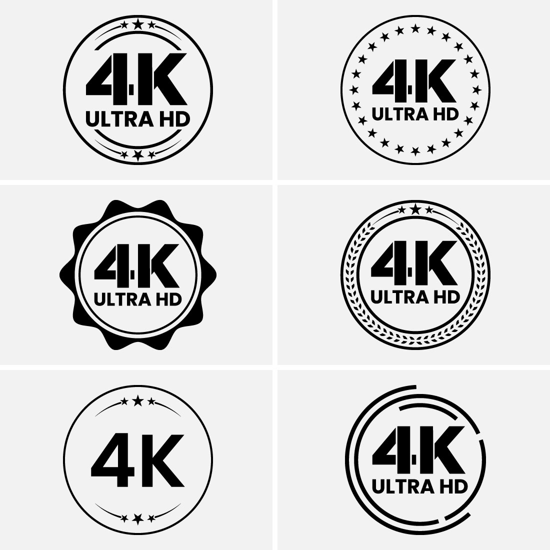 Golden 4K Ultra HD Video Resolution Icon Logo, High Definition TV, Game Screen Monitor Display Label, 4K Ultra HD Label Web Button preview image.
