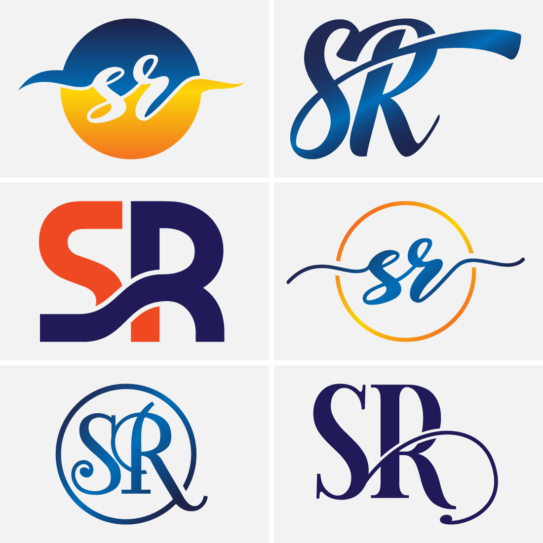 Initial Letter S R Logo Design Vector Template Graphic Alphabet Symbol For Corporate Business Identity preview image.