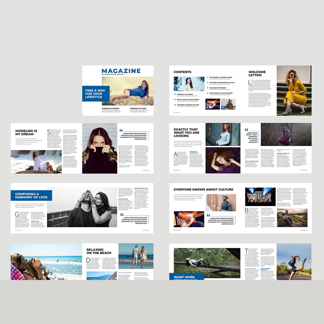 Lifestyle Magazine Template preview image.