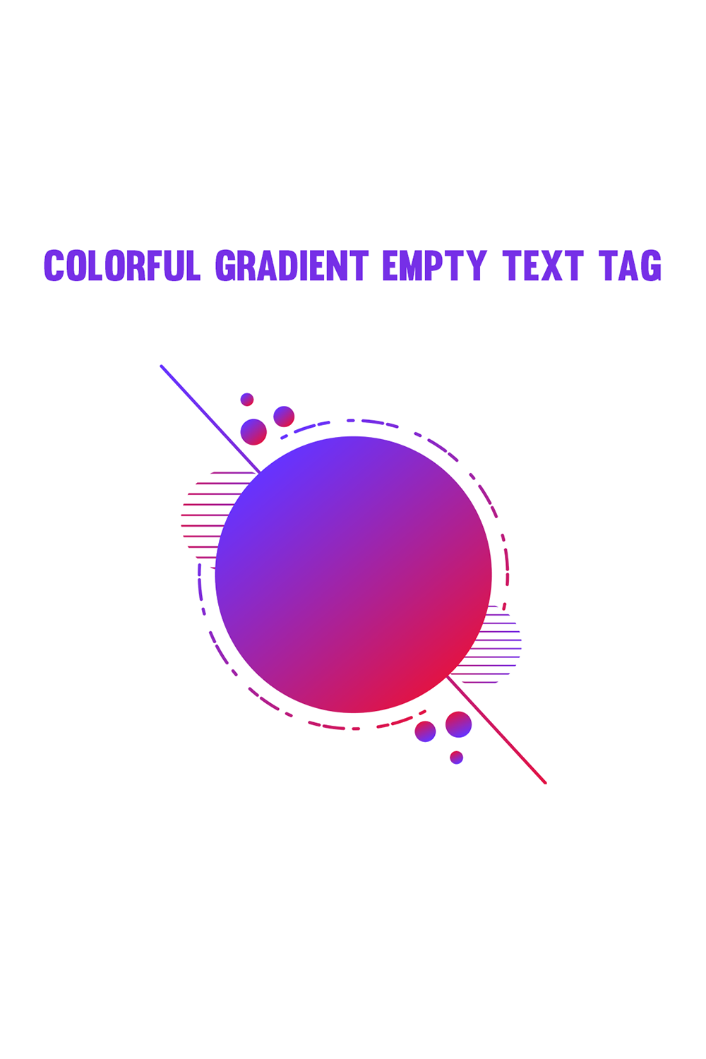 Colorful Gradient Empty Text Tag Free Editable Vector Template pinterest preview image.