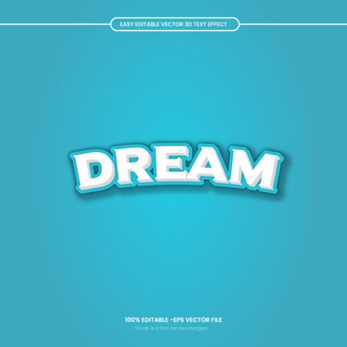 Dream 3d editable text effect design cover image.