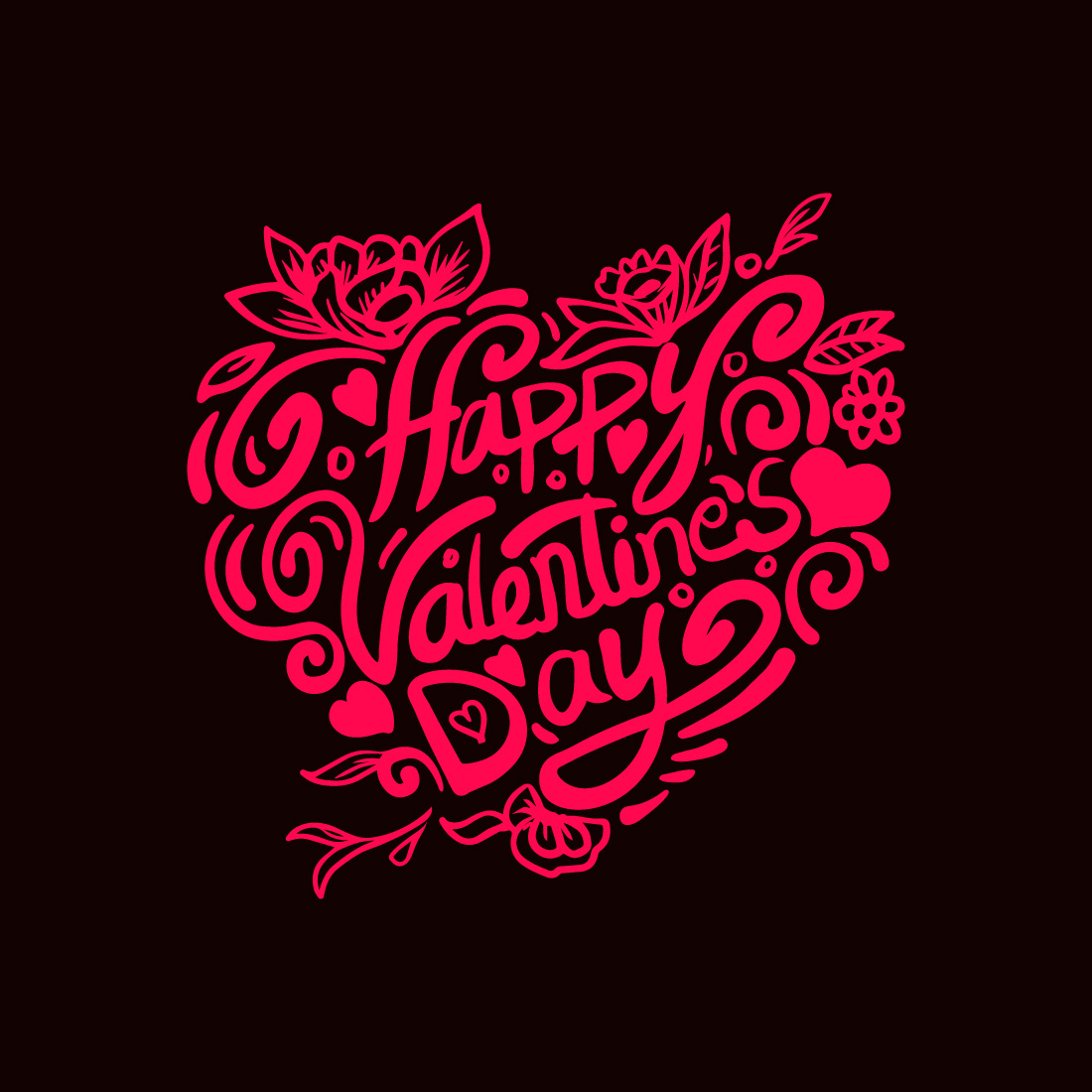 Valentines Day HandDrawn letteing Tshirt Design Print Ready Vector preview image.