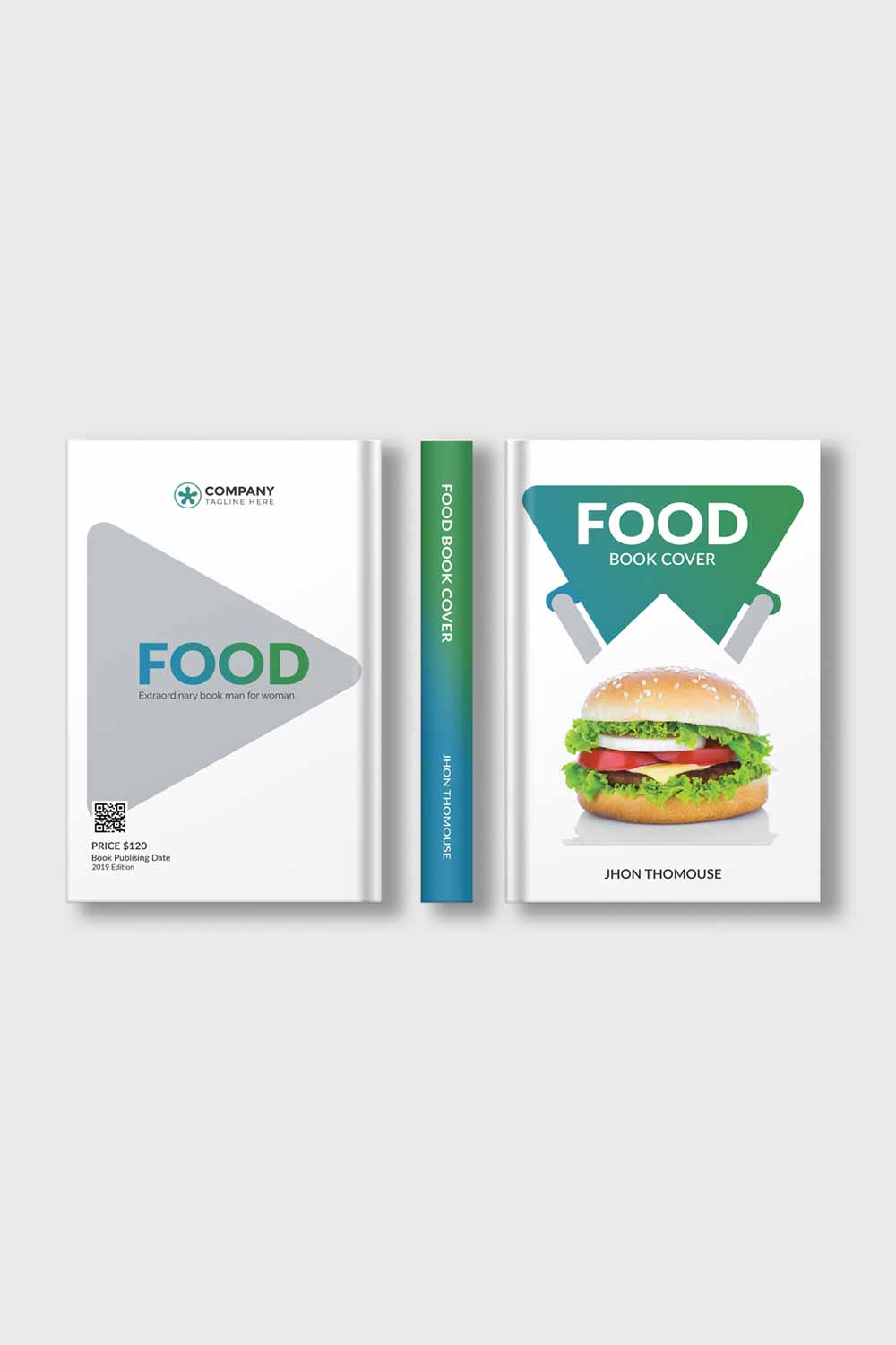 Food Book Cover Design pinterest preview image.