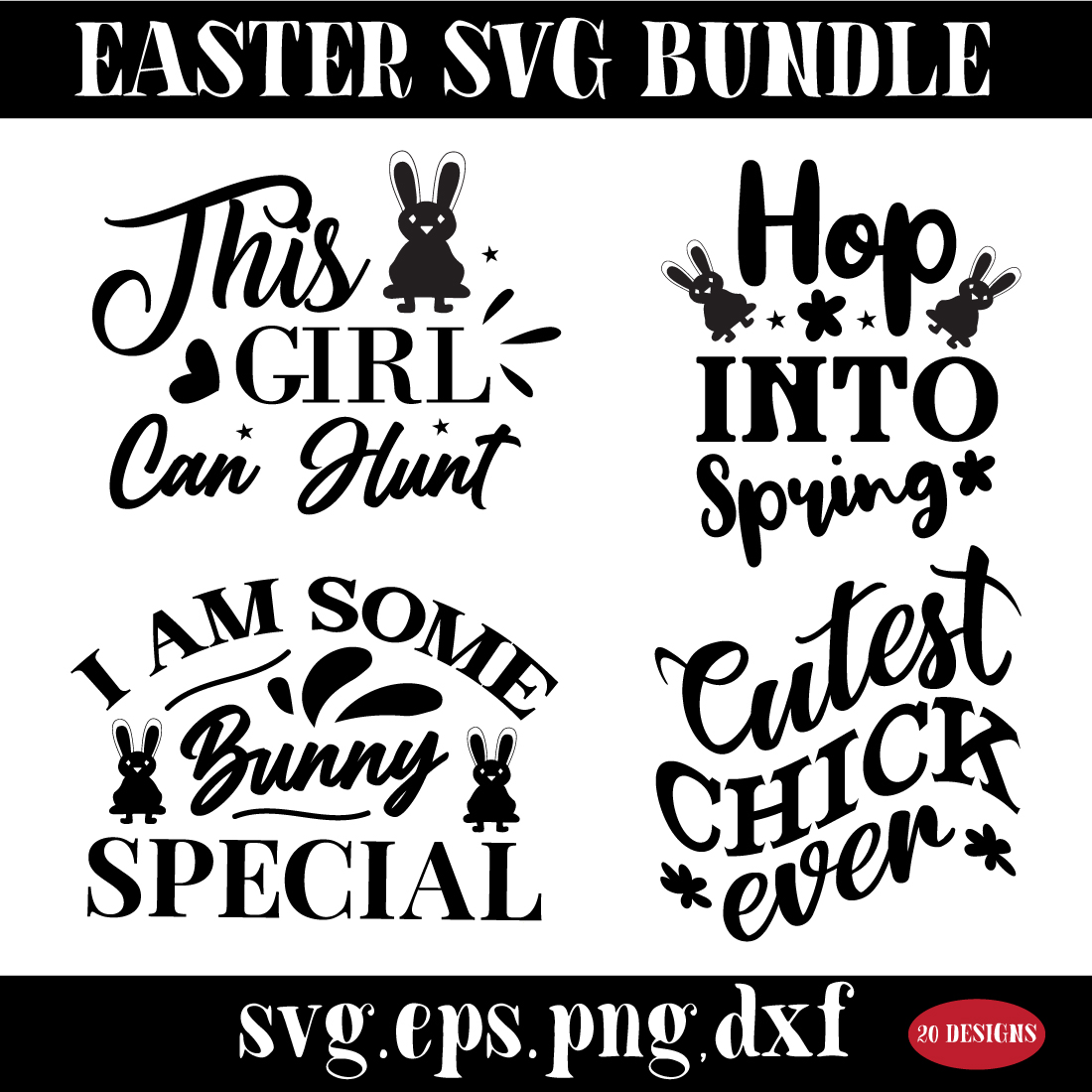 Easter SVG bundle preview image.