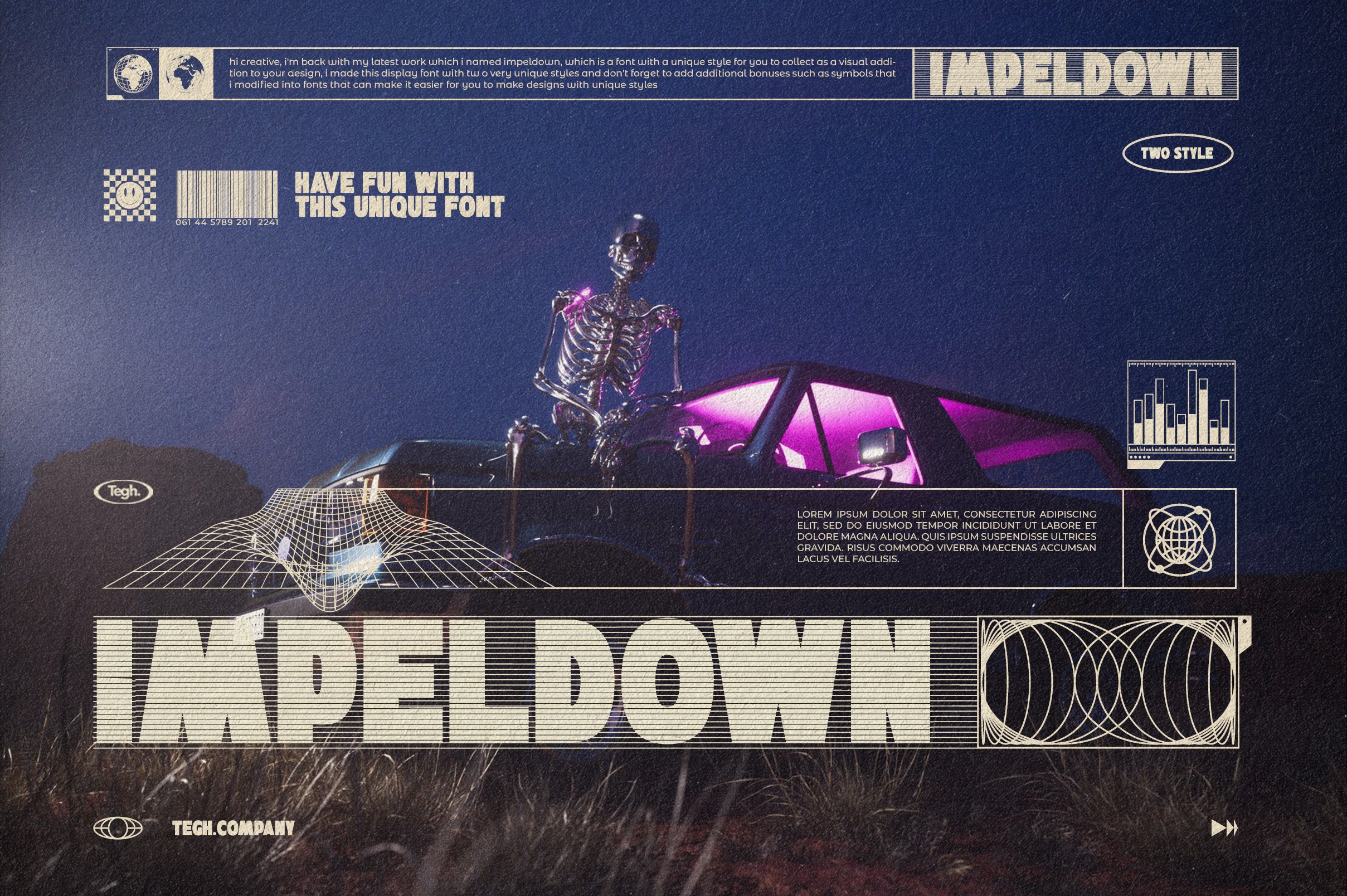 Impeldown Display Font & Symbols preview image.