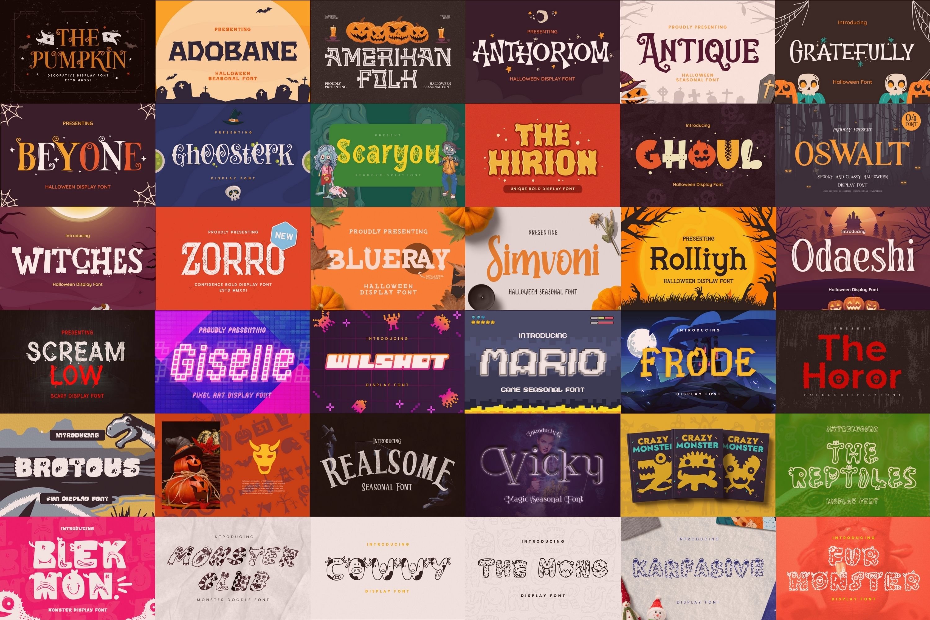 The Best Halloween Font Bundle preview image.