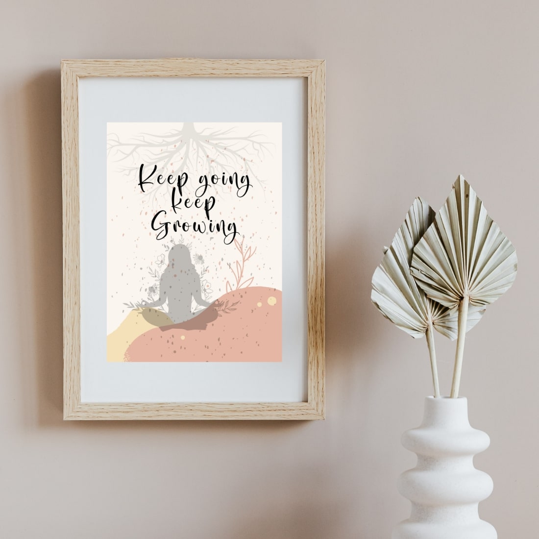 Keep Going Keep Growing Quote, Bohemian Style Poster, Printable, Boho Wall Art preview image.
