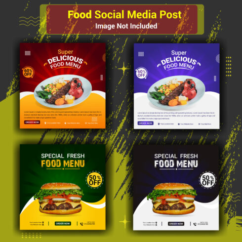 Restaurant Food social media post And Ads Web Banner template Design cover image.