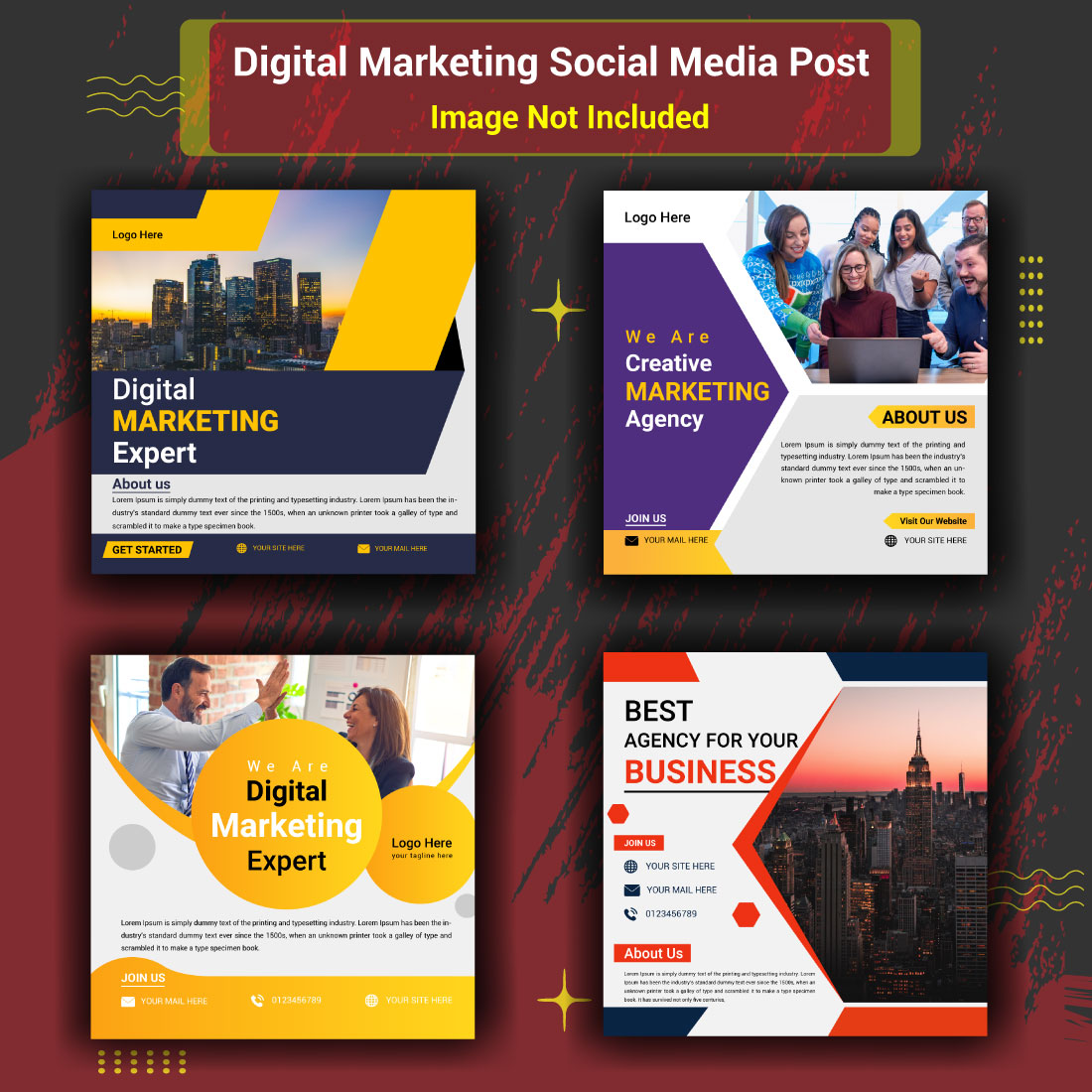 Digital marketing agency and corporate social media post Design preview image.