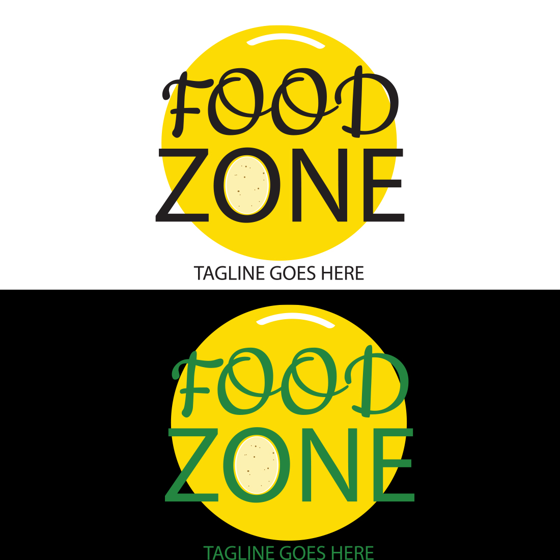 Food Zone logo template preview image.