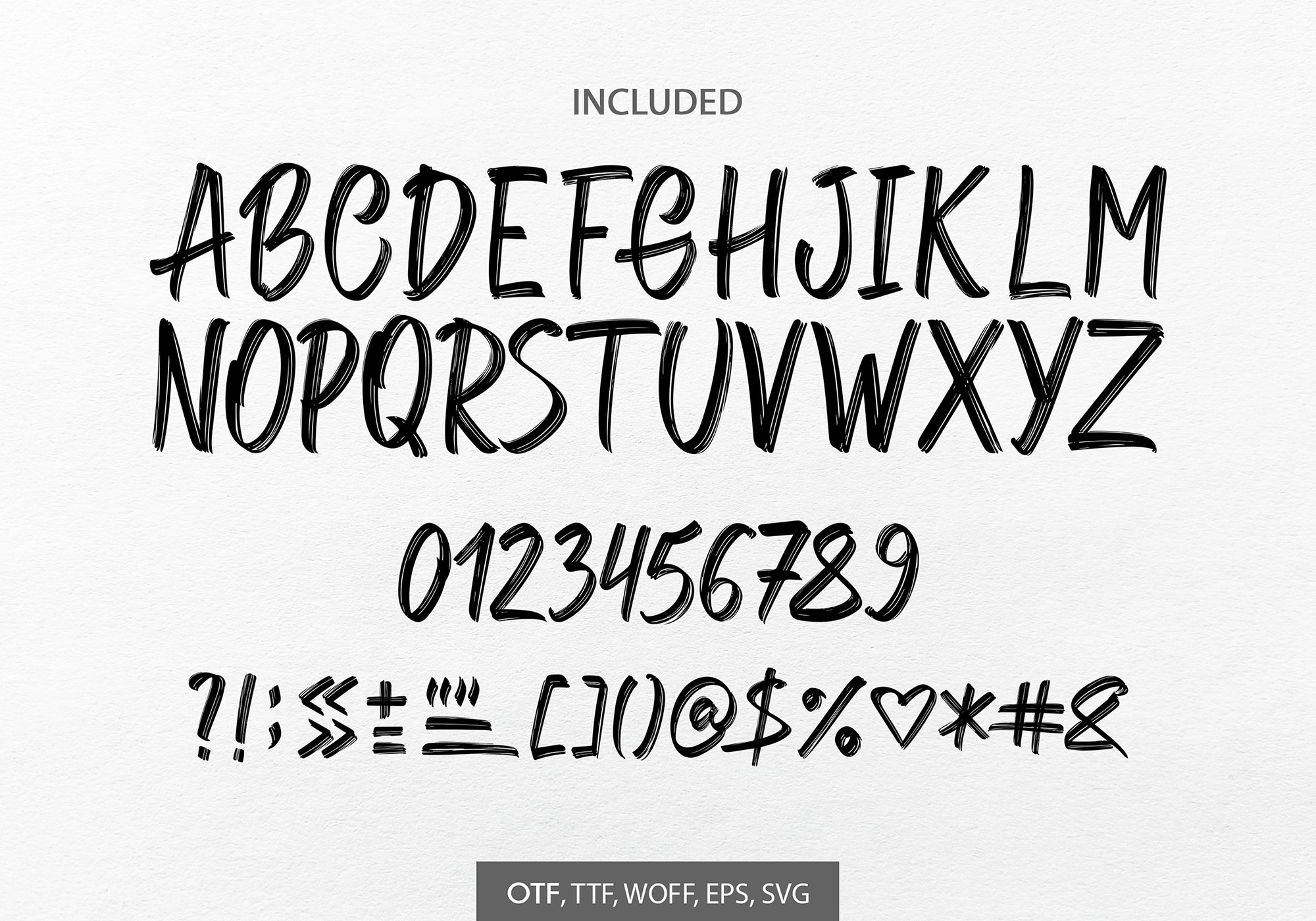 InkBrushFont. Hand drawn font. preview image.