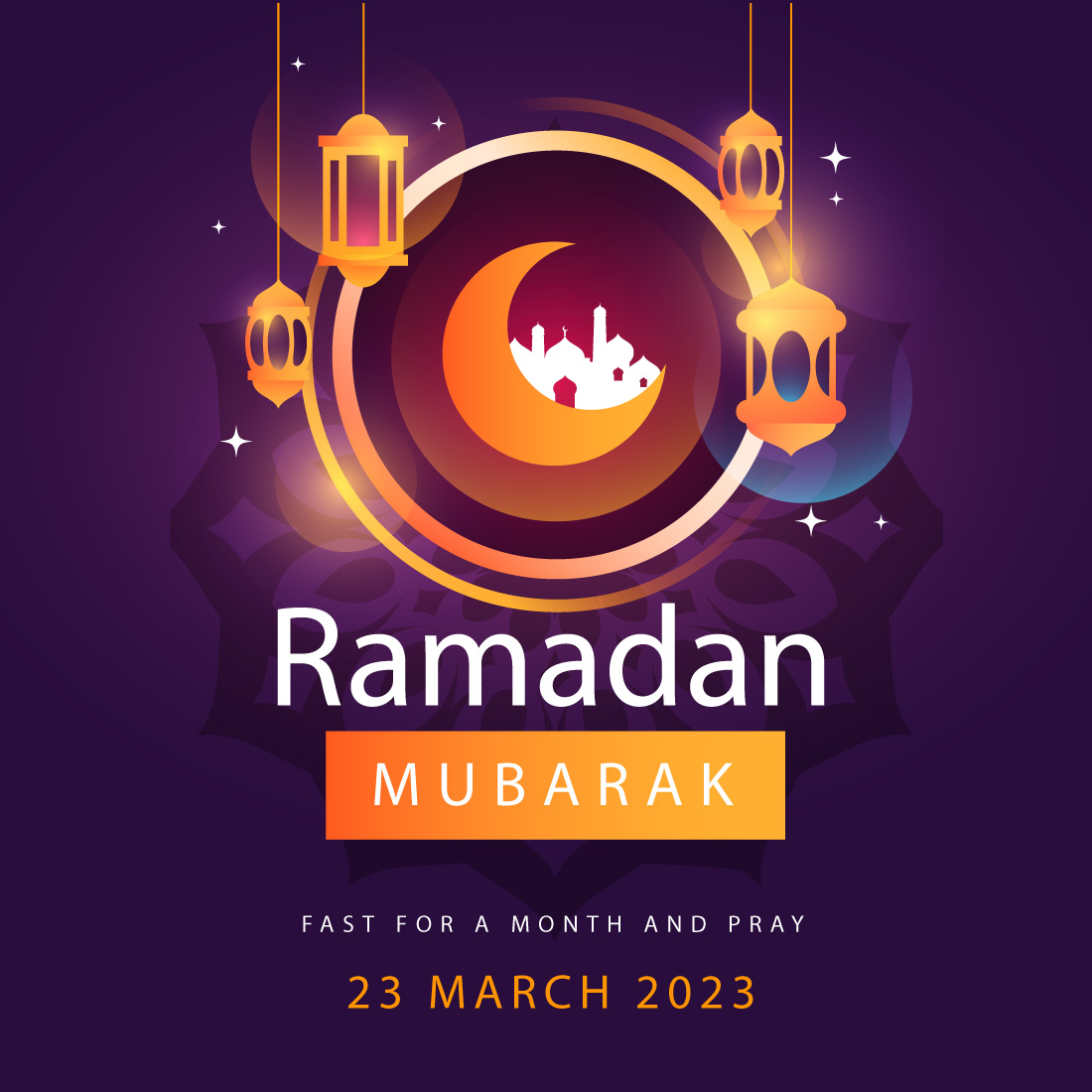 \"3\" Ramadan Kareem Poster/Flyer Design and social media post In Just 5$ preview image.