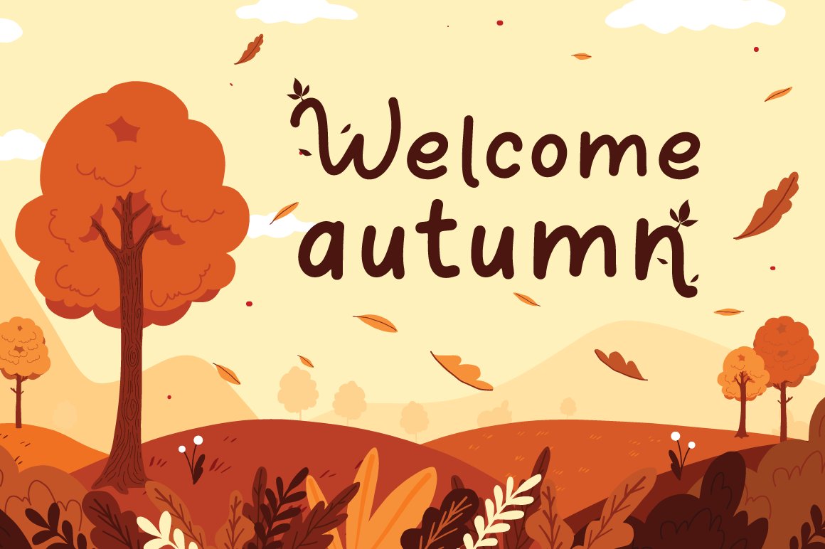 Orange Leafy - Autumn Display Font preview image.