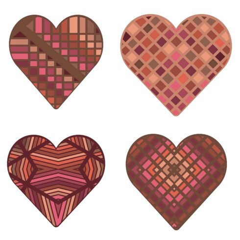 Lipstick Palate Heart Shaped Design set of 8 PNG Files cover image.