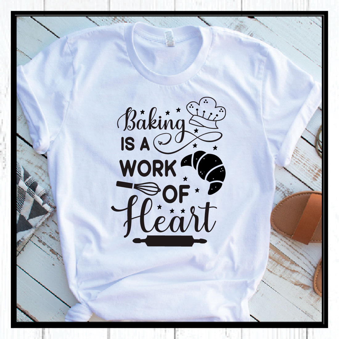 baking is a work of heart svg preview image.