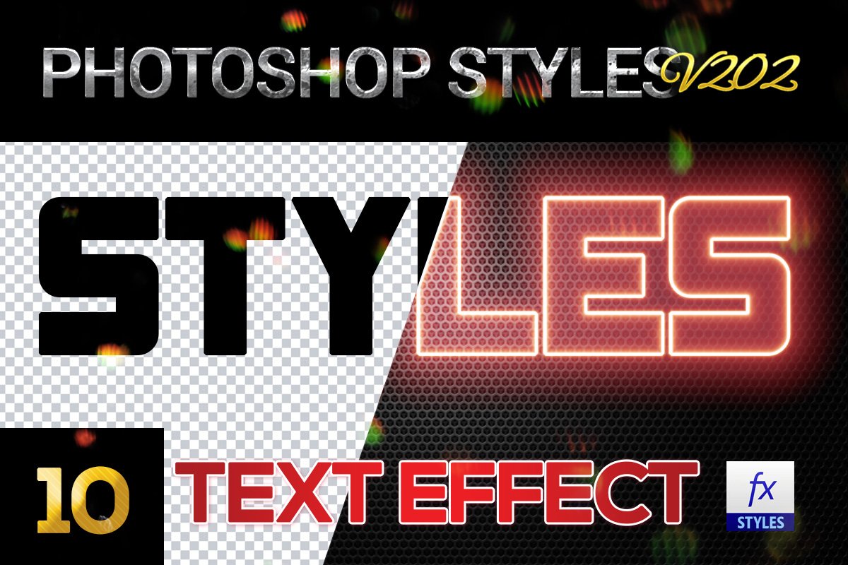 10 creative Photoshop Styles V202cover image.