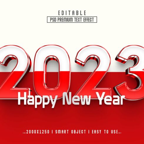 Happy new year 2023 3D text effectcover image.
