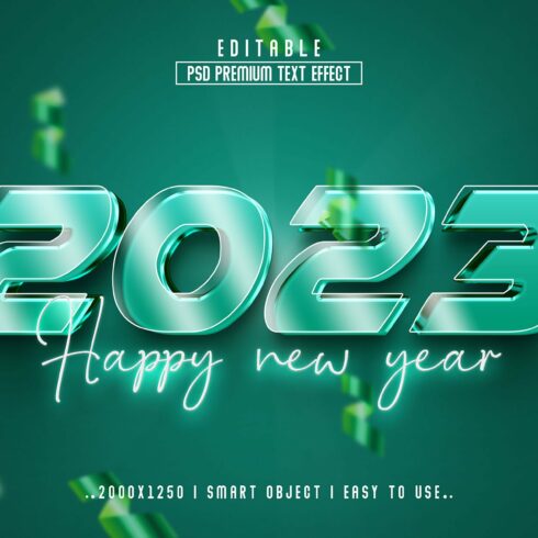 Happy new year 2023 3D Text Effectcover image.