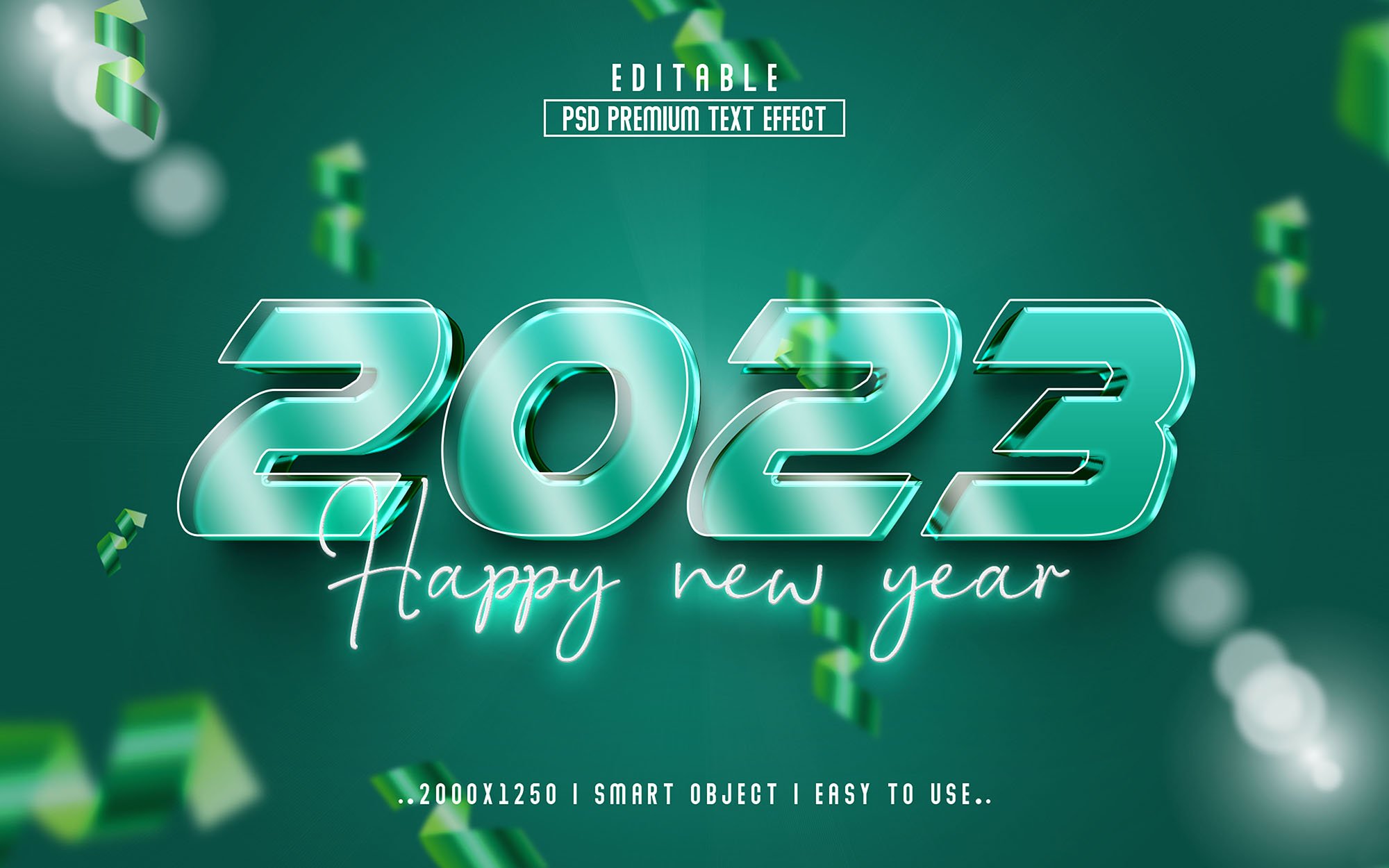 Happy new year 2023 3D Text Effectcover image.
