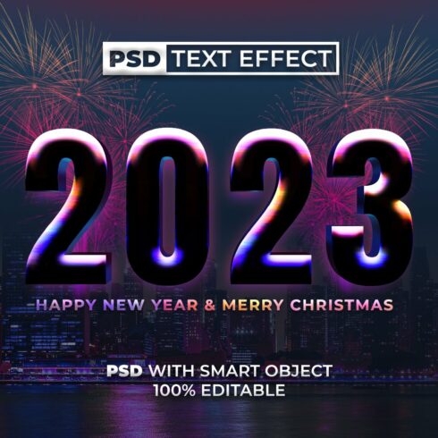 Colorful text effect new year stylecover image.