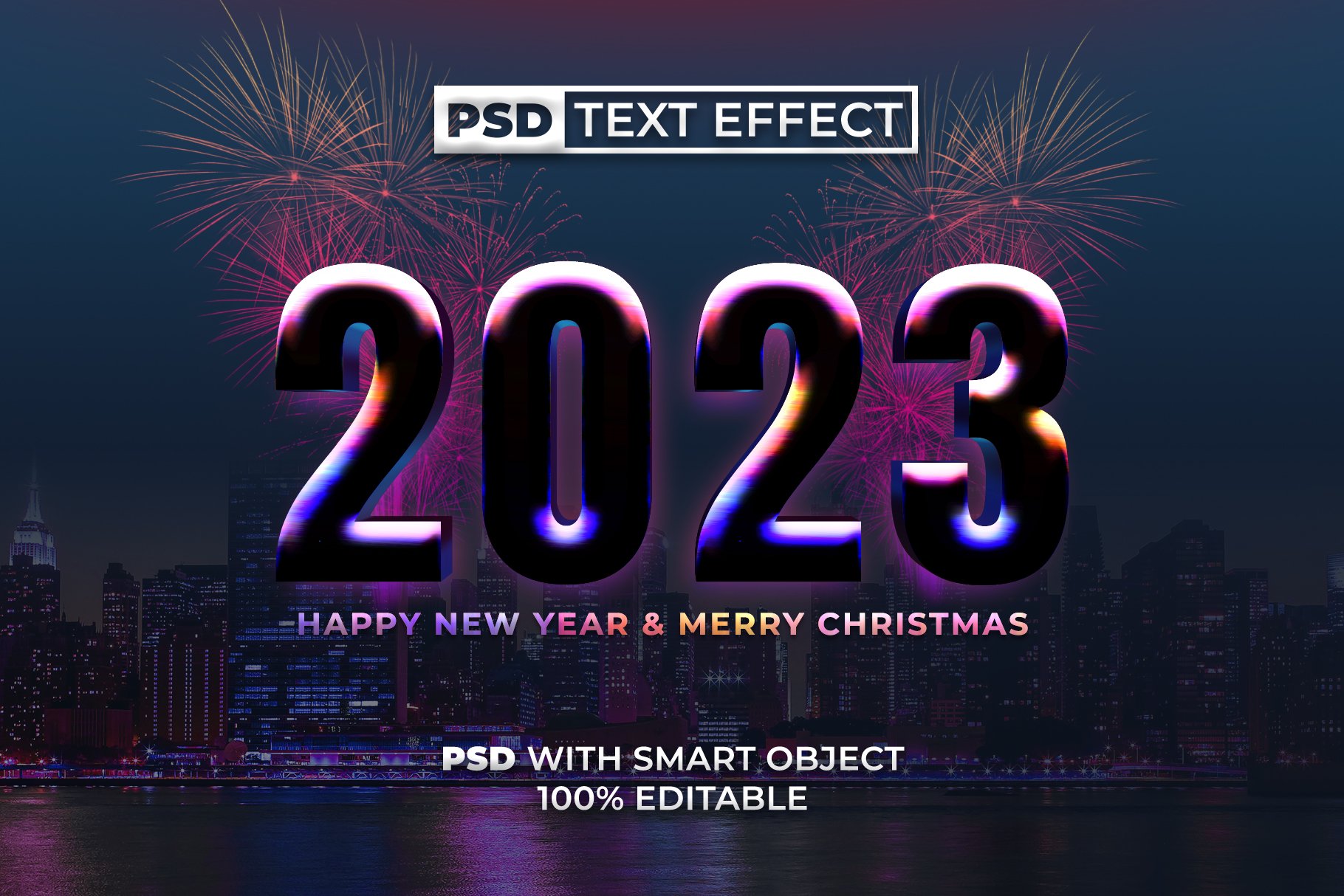 Colorful text effect new year stylecover image.