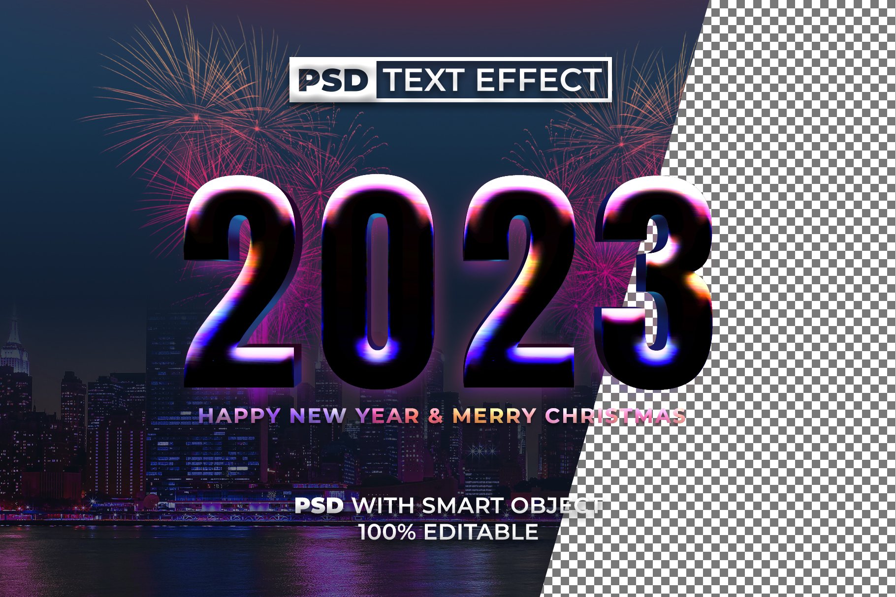 Colorful text effect new year stylepreview image.