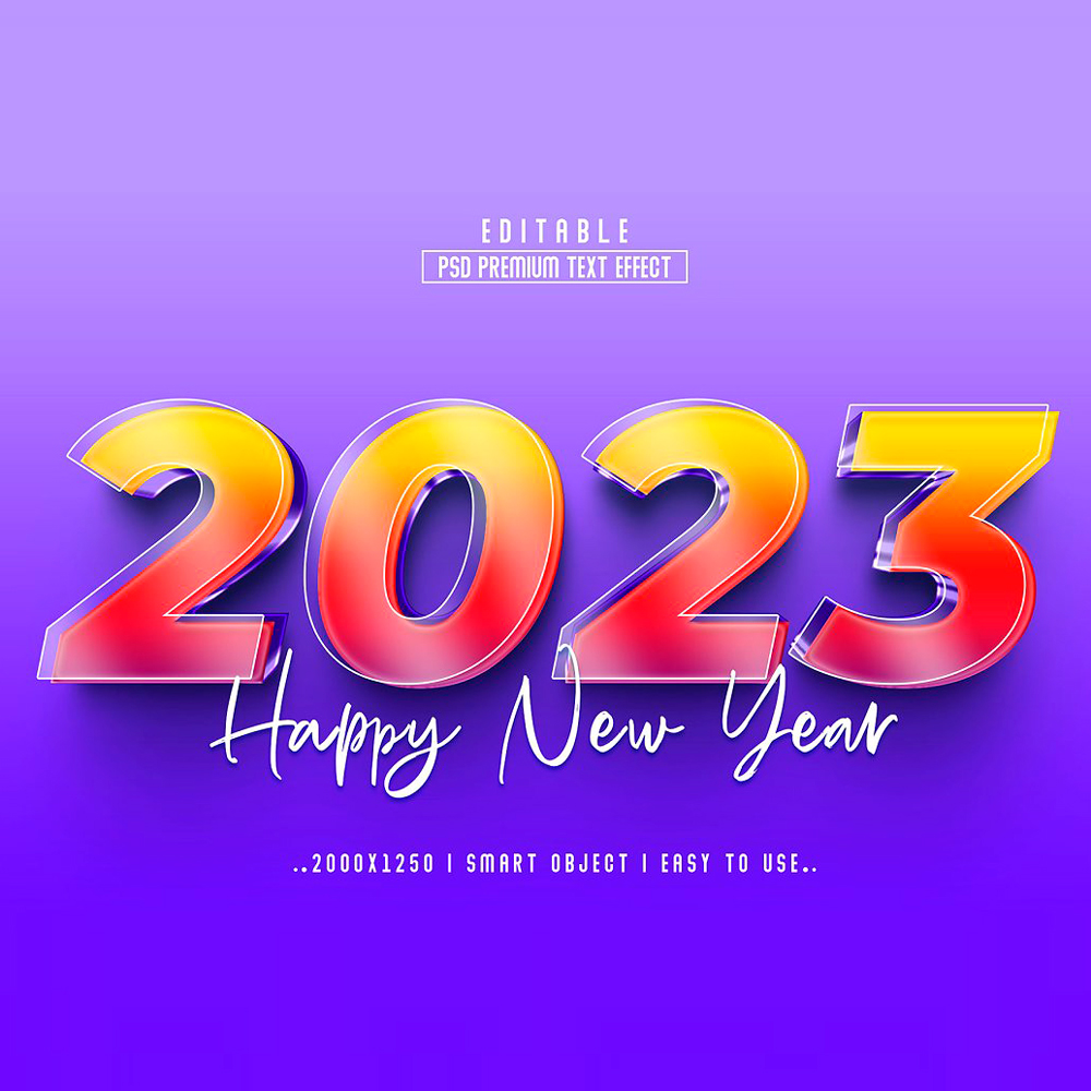 Happy new year greeting card with the numbers 2055.