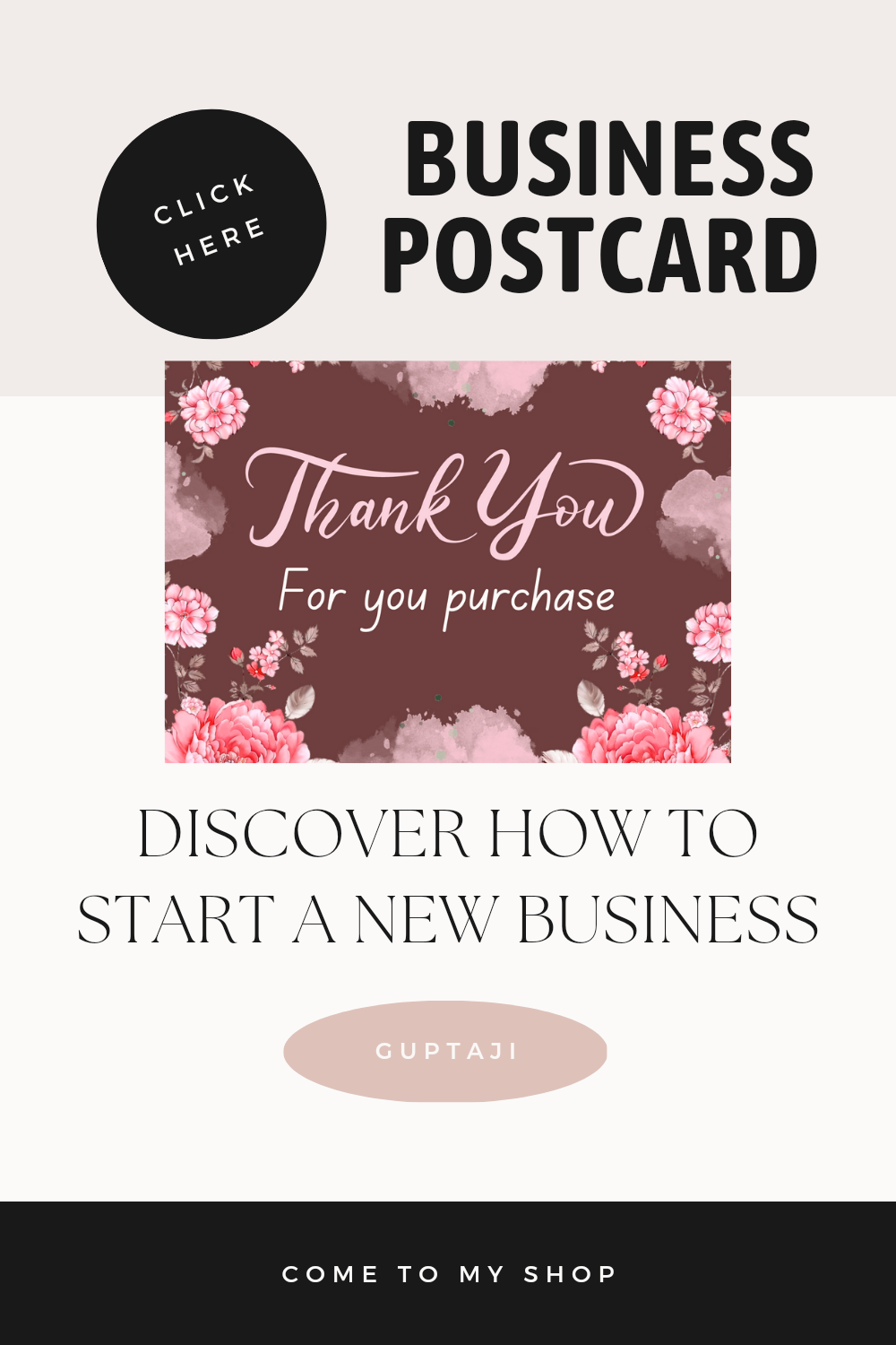 Creative Business Postcard Design pinterest preview image.