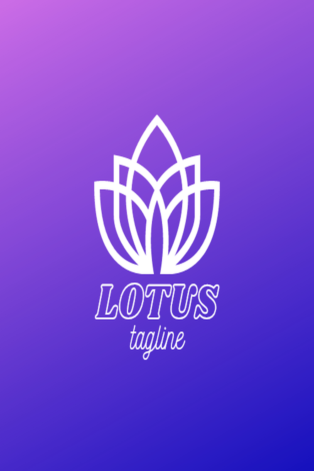 Minimalist Lotus Logo Design pinterest preview image.