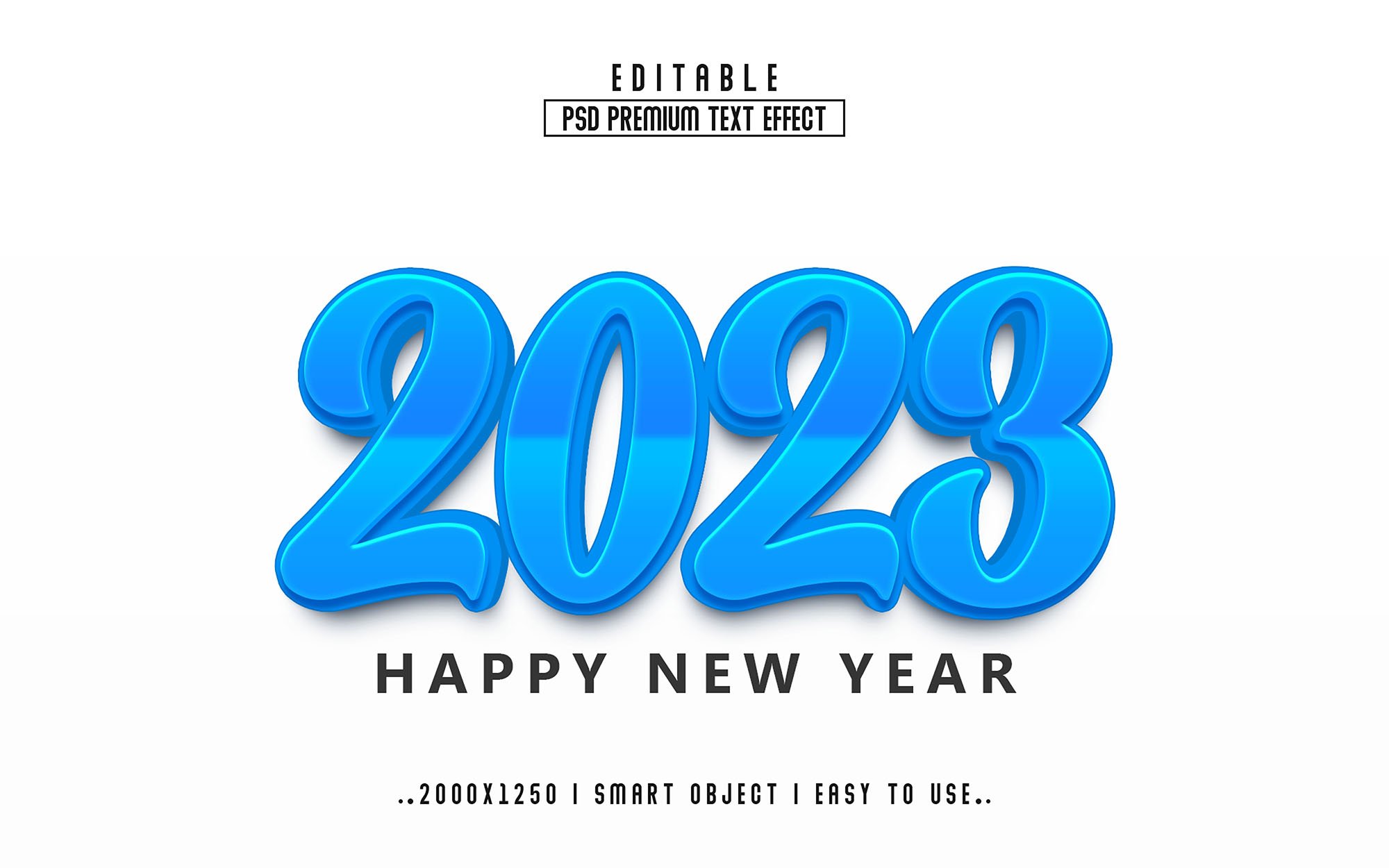 2023 3D Editable Text Effect stylecover image.