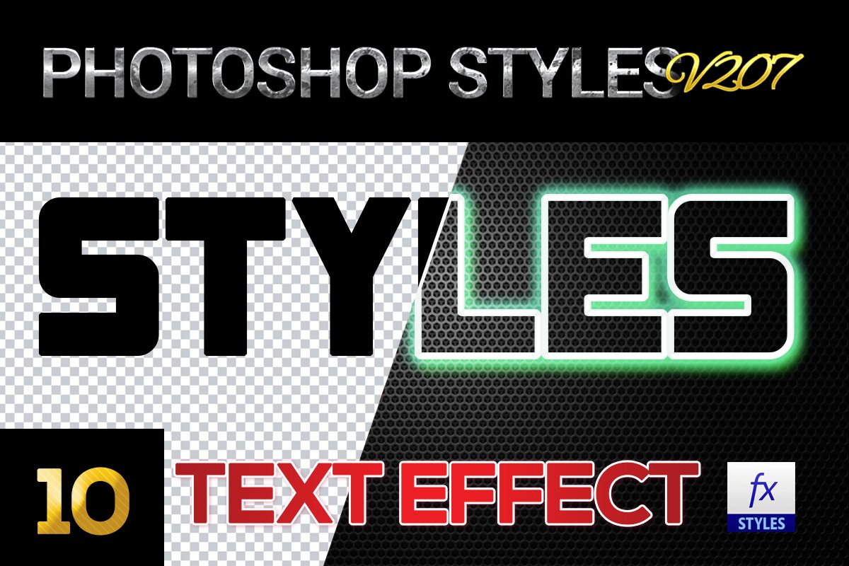 10 creative Photoshop Styles V207cover image.