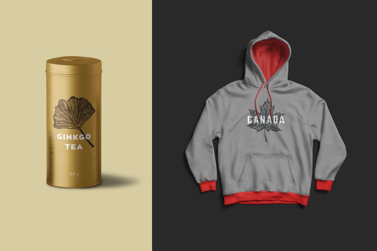 Can of canada tea next to a sweatshirt.