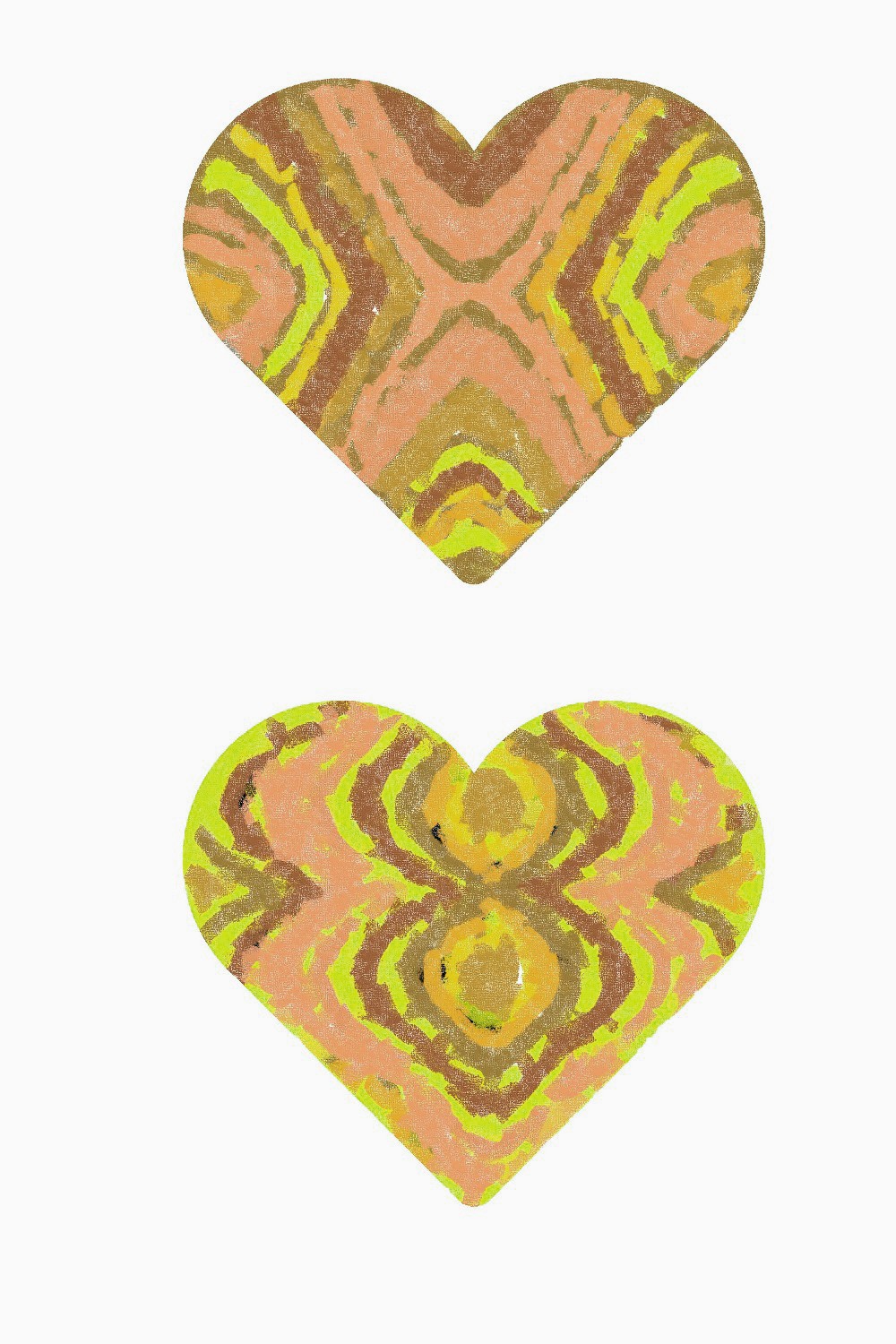 Desert Yellow Watercolor Valentine Heart Cutout Set of 8 pinterest preview image.