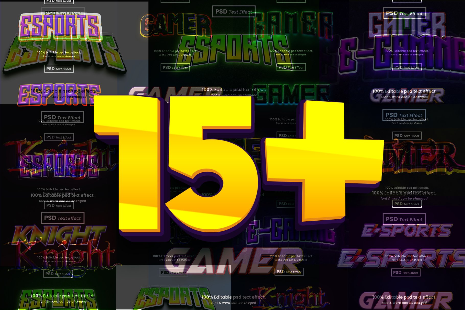 Gamer 3d editable psd text effectcover image.