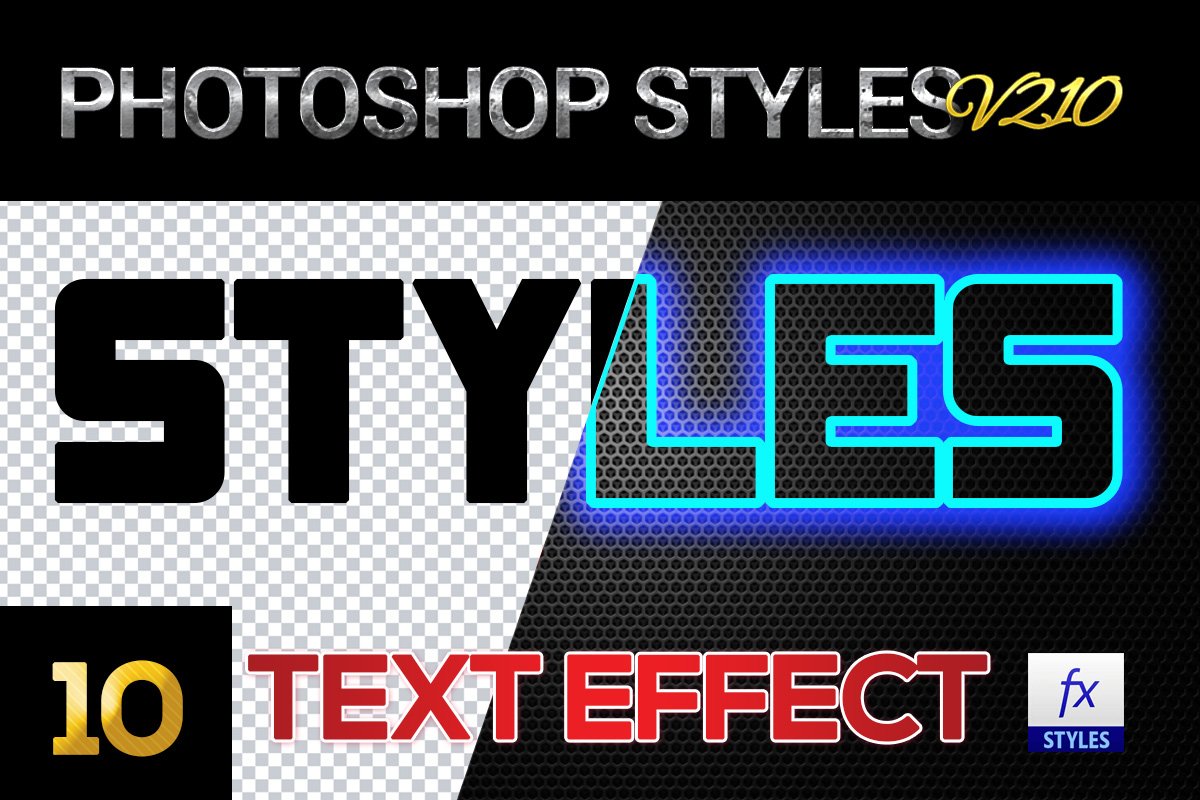 10 creative Photoshop Styles V210cover image.