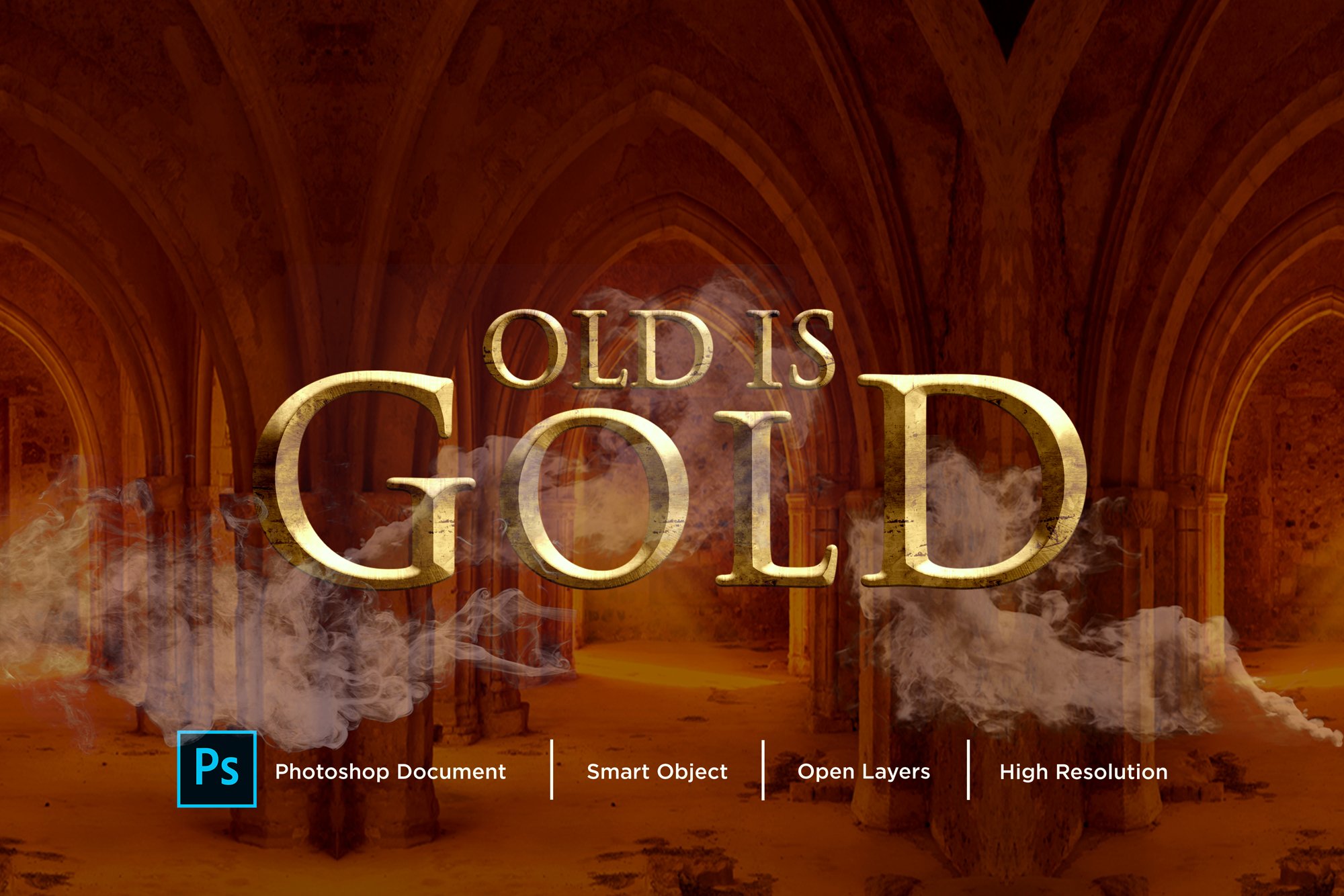 Old is Gold Text Effect & Layer Stylcover image.